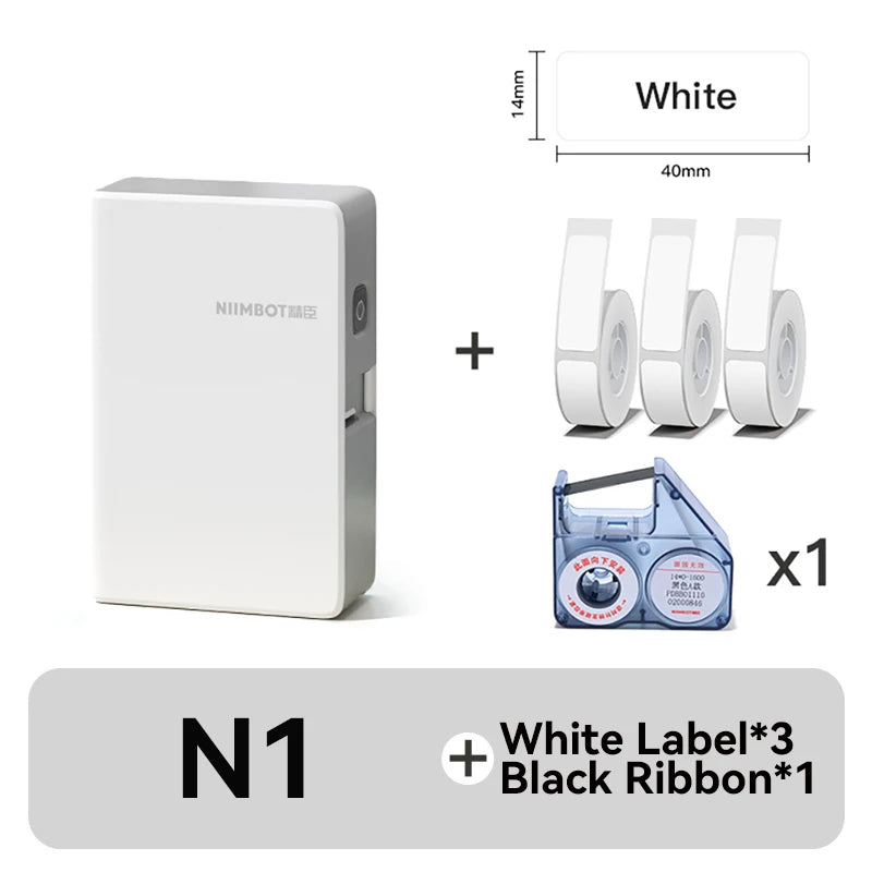NIIMBOT N1/B18 Mini Portable Label Printer Thermal Transfer Pocket Label Maker With Long Life Ribbon And PET Stickers Gift