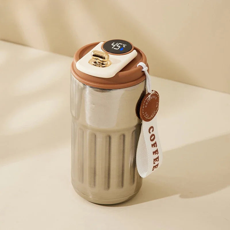 450ml Thermos Bottle Smart Display Temperature 316 Stainless Steel Vacuum Cup Office Coffee Cup Business Portable Thermal Mug