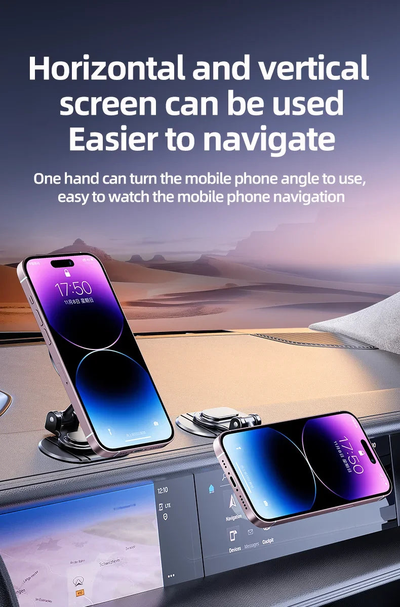 720 Rotation Magnetic Car Phone Holder Stand Strong Magnet Smart Phone Bracket For iPhone 15 14 13 12 Pro Max Samsung Xiaomi