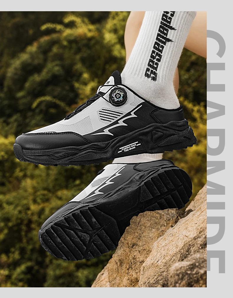 Men's Korean casual breathable casual shoes summer soft-sole anti-slip youth half-slippers rotating shoelaces sports tide shoes