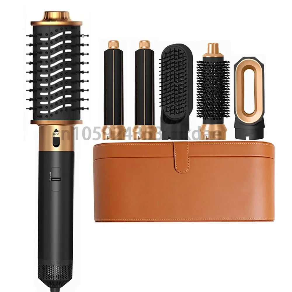 6 in 1 Hair Dryer One-step Hot Air Comb Set Professional Air styling Curling Iron Hair Straightener Styling Tool Hair Dryer