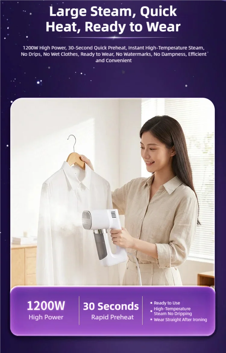 TINSOL Vacuum Suction Steam Hanging Iron 1200W Home Use with Two-Level Suction Ironing Machine, Dry and Wet Dual-Use Steam Iron