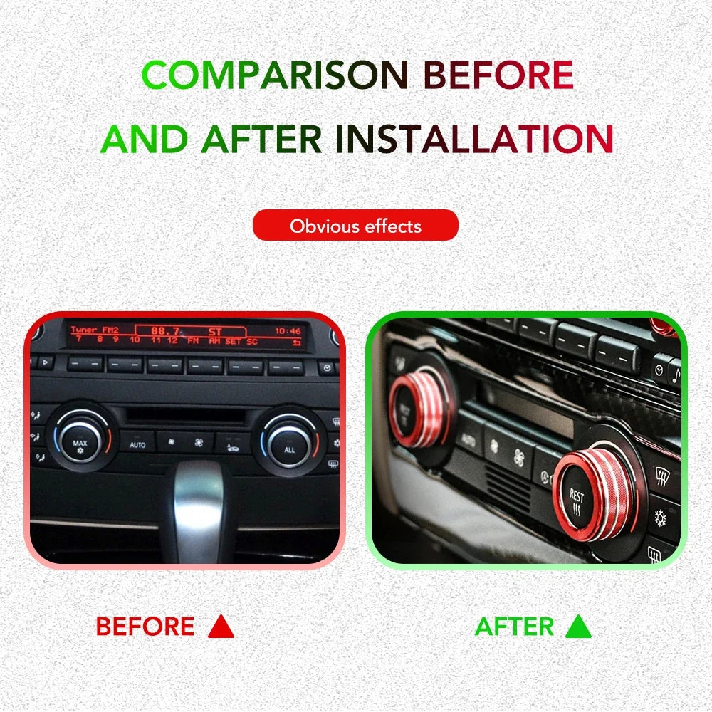 2pcs Car Air Conditioning Sound Knob Cover Interior Decoration For BMW 3 Series 2005-2013 E90 E91 E92 E93 320i 325i