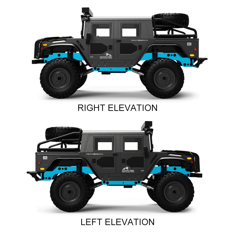 JJRC Q121 RC CAR 4WD Mountaineering Off-Road High Speed Vehicle 1:12 Size RC Car Simulation Hummer Truck Model Children's Toys