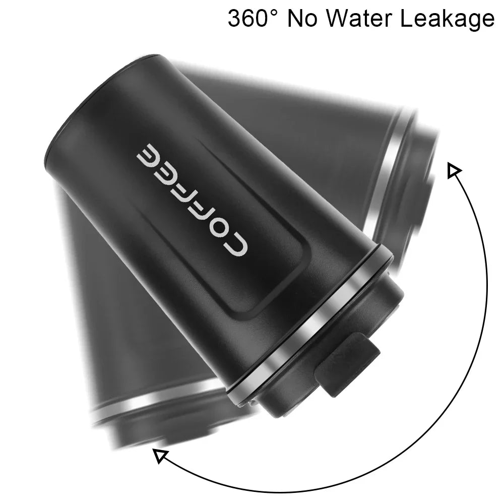 380/510ML Double‑Wall Stainless Steel Insulated Coffee Mug, Leak‑Proof Car Travel Tumbler for Home Outdoor Tea Water Drinking