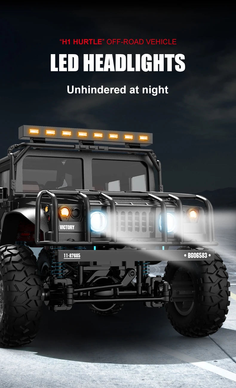 JJRC Q121 RC CAR 4WD Mountaineering Off-Road High Speed Vehicle 1:12 Size RC Car Simulation Hummer Truck Model Children's Toys