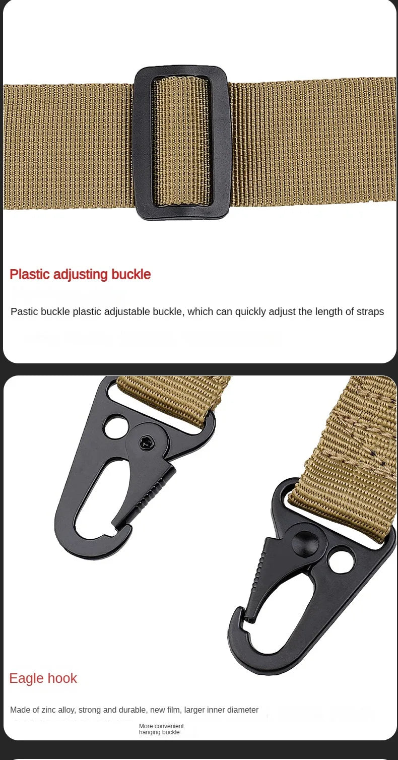 Tactical Two Points Sling Shoulder Strap Army Durable Nylon Rifle Belt Heavy Duty Sling for Outdoor Hunting Sports Accessories