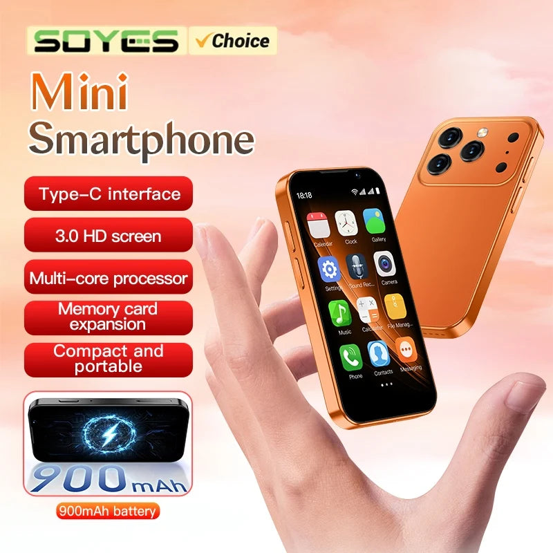 SOYES XS18Pro Mini Smartphone 3.0" Display 2GB RAM 16GB ROM Dual SIM Standby Dual Camera Android 9.0 Apps WiFi i17 Mini Phone