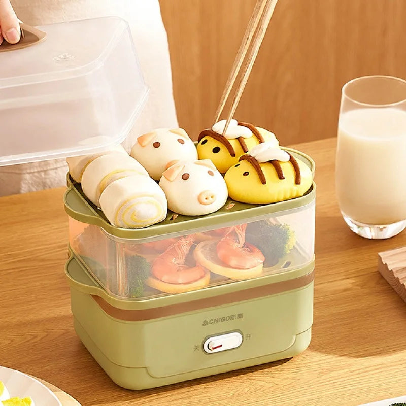 Fast Breakfast Machine Automatic Power Off Multifunction Pot 220V 350W Egg Boiler Dormitory Double Layer Electric Steamer Home
