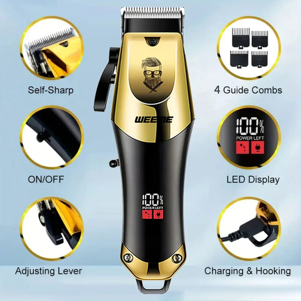 2026 Hair Cutting Machine Electric Vintage Hair Clipper Cordless Shaver Barber USB Fast Charging Hair Trimmer For Hairdresse