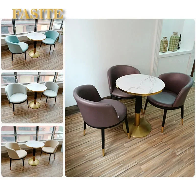 Metal Office  Set with 80cm Nordic Modern Minimalist Tables and Chairs for Meeting and Rest Areason Sale
