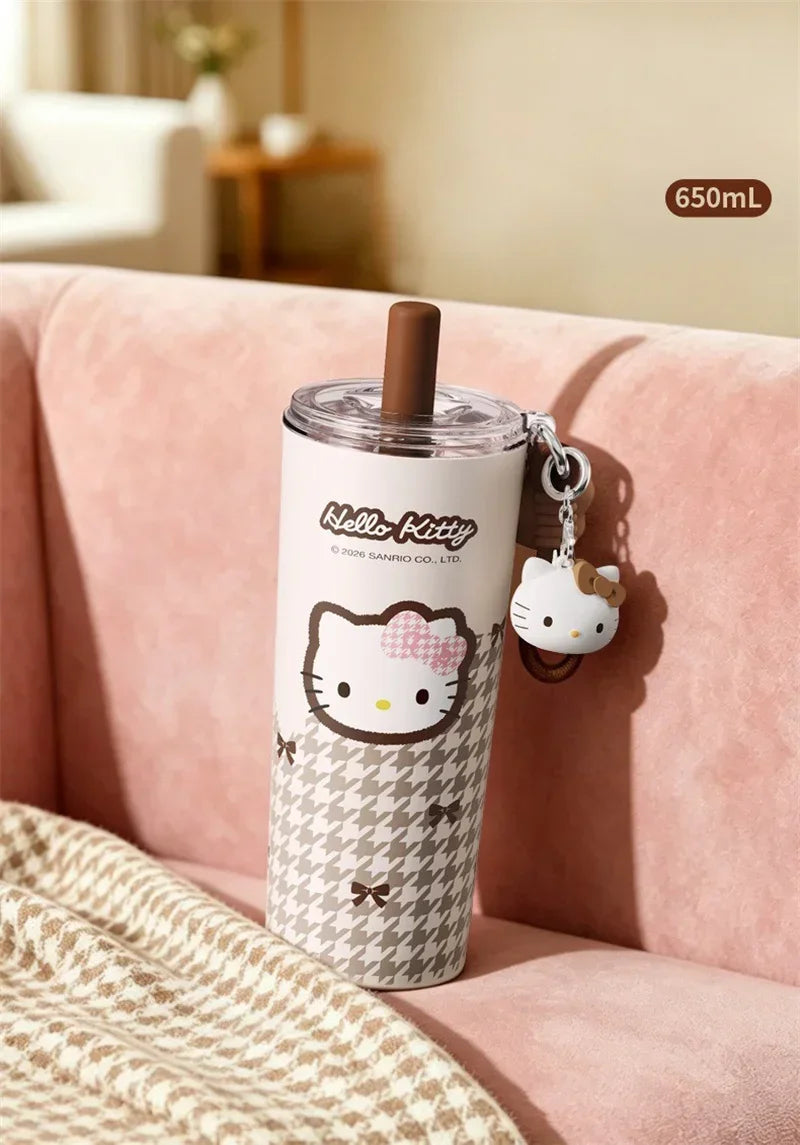 X&W Hello Kitty Insulated Cup Leak Proof 530-700ml with Pendant and Carrying Rope To Keep Office/Home Beverages Hot and Cold