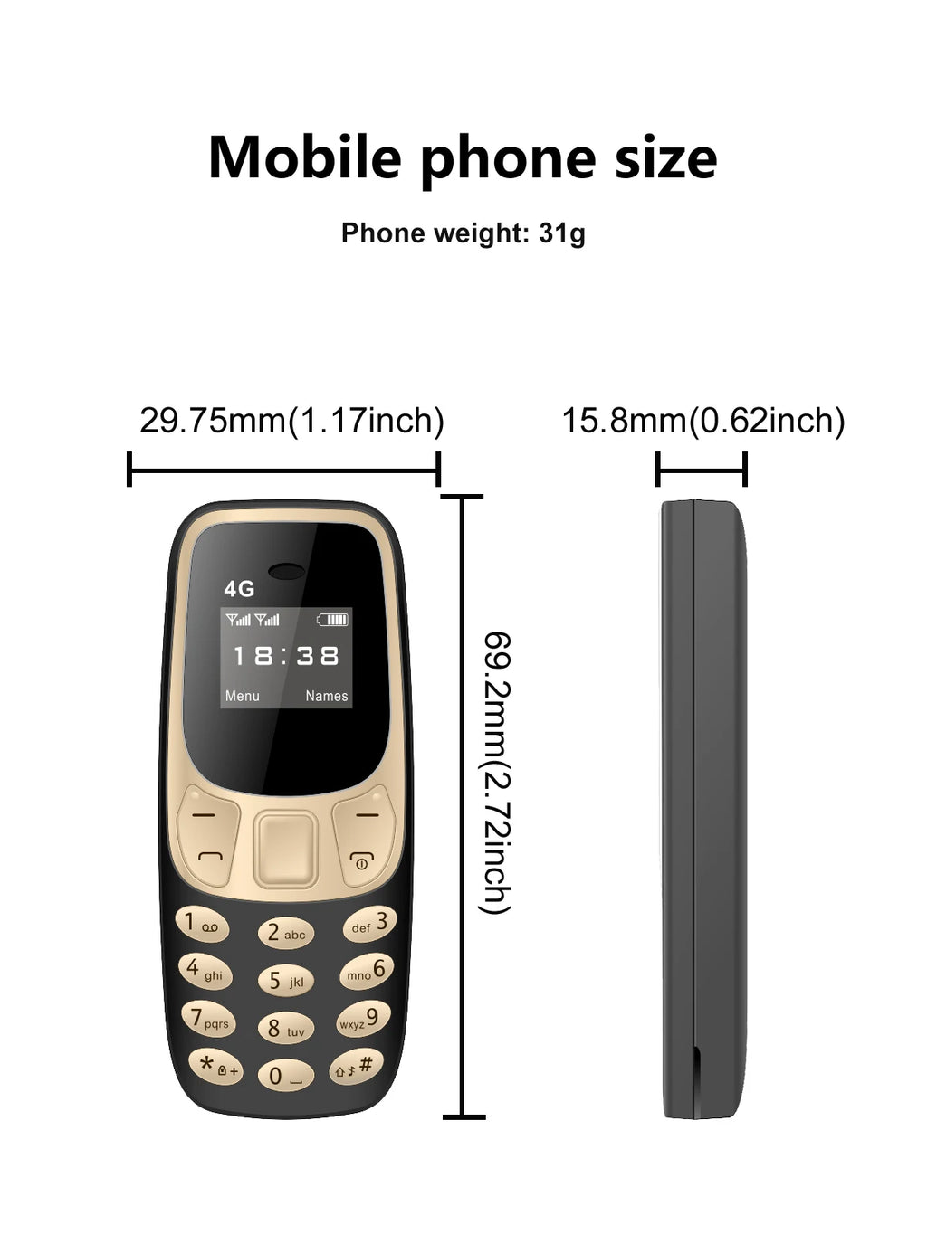 SERVO BM10 LTE 4G Mini Mobile Phone Dual SIM Standby Call Recording Speed Dial Blacklist Alarm Clock Small Feature Backup Phones