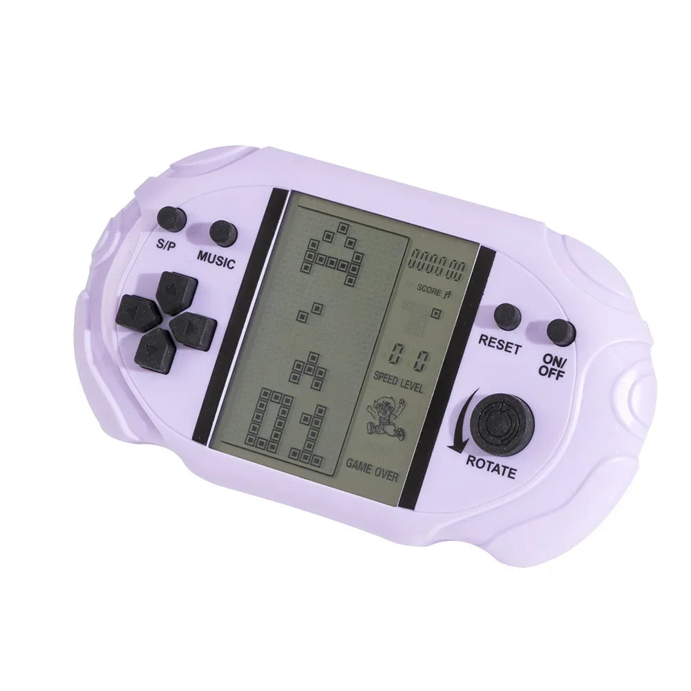 1/2/3 PCS Popular Kawaii Pastel Handheld Tetris Game Console Design Large Display Retro Pocket Game Ornament Backpack Decor Toy