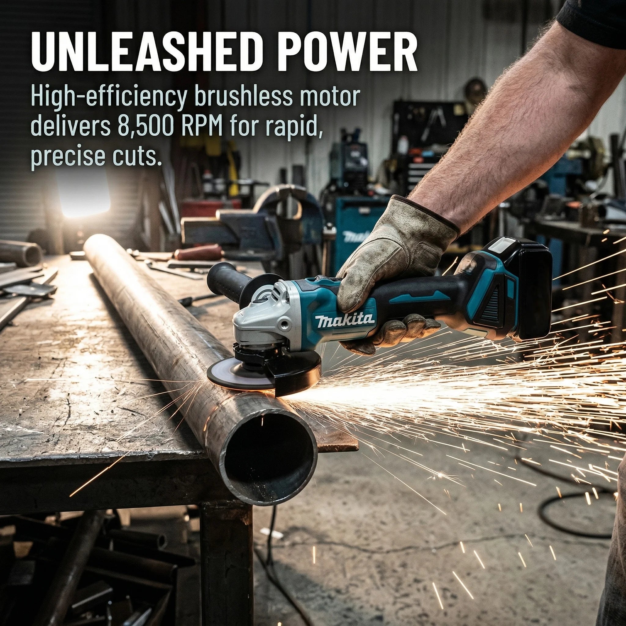 Makita DGA404 18V 6.0Ah 125mm Brushless Lithium Battery Angle Grinder Rechargeable Cutting Machine Multi-functional All-in-one B