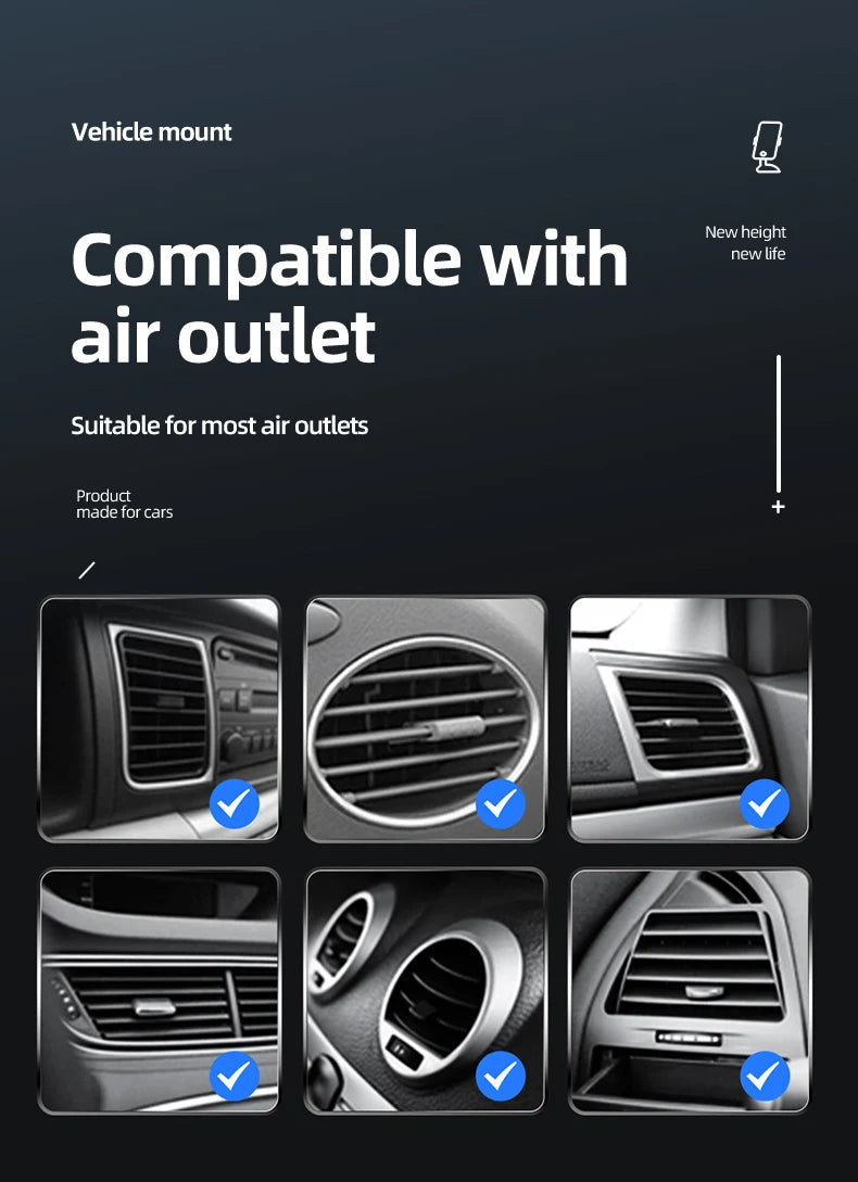 Wireless Charger Car Mount for Air Vent Mount Car Phone Holder Rotating Intelligent Infrared Fast Wireless Charging Charger