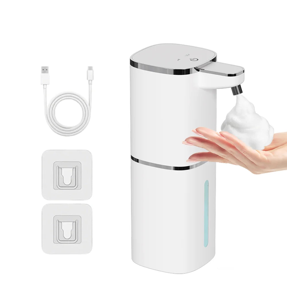 400ML Large Capacity Light Display 4-Levels Adjustable Foam/Liquid Modes Touchless Electric Automatic Smart Sense Soap Dispenser
