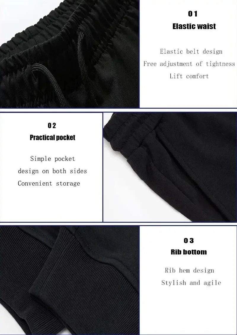 Men's Autumn Winter Jogging Pants Fleece Lined Sweatpants Casual Cotton Running Trousers Breathable Fitness Gym Sportswear