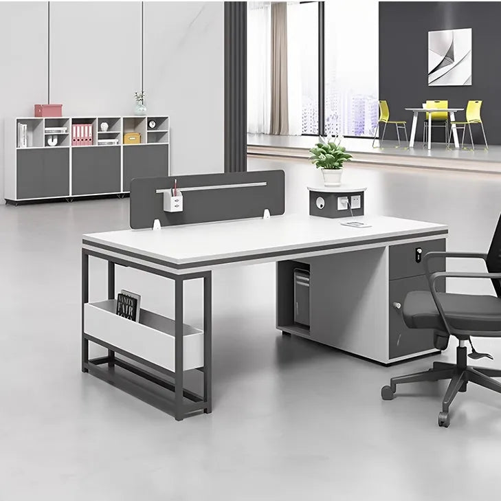 ！@Office Staff Desk and Chair Set: Simple, Modern, 4/6-person, Double-seat, Office Screen Cubicles, Financial Workstations