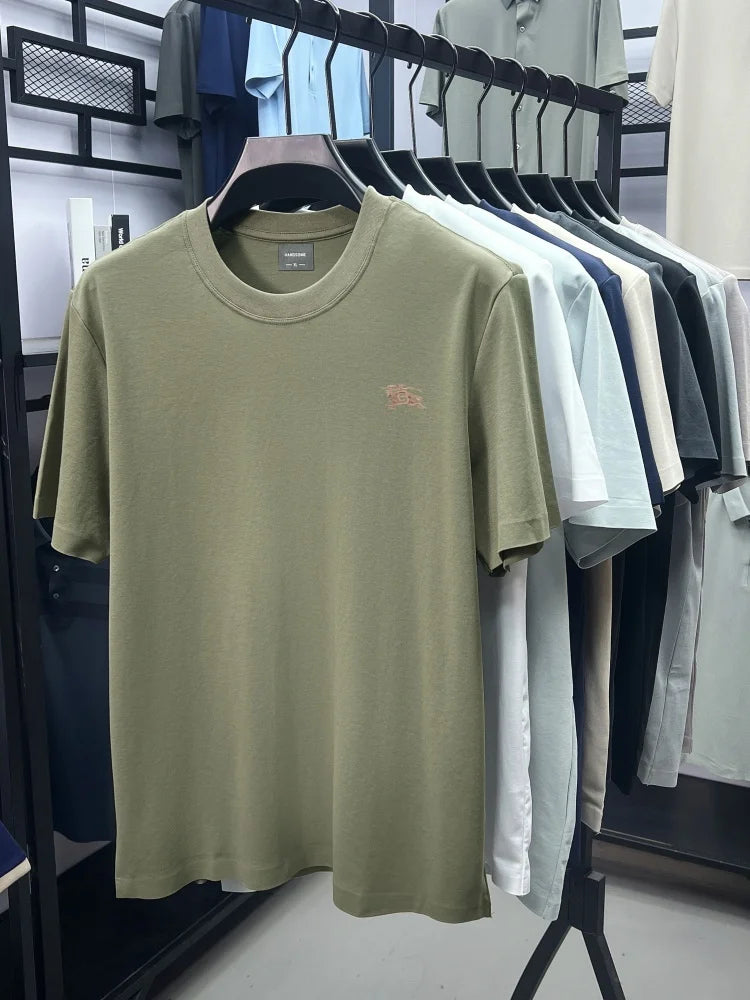 Luxury brand breathable cotton short sleeved exquisite Paul Pony embroidered T-shirt summer comfort casual round neck men's wear