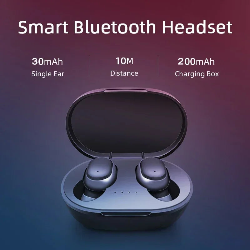 A6S TWS Wireless Bluetooth Headset with Mic Earbuds Noice Cancelling Earphone Bluetooth Headphones