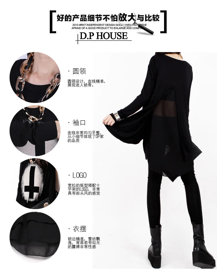 New Spring Autumn and Summer Long Sleeve Fashion Chiffon Plus Size XXXL Loose Irregular Women's Clothings  Female Blouses