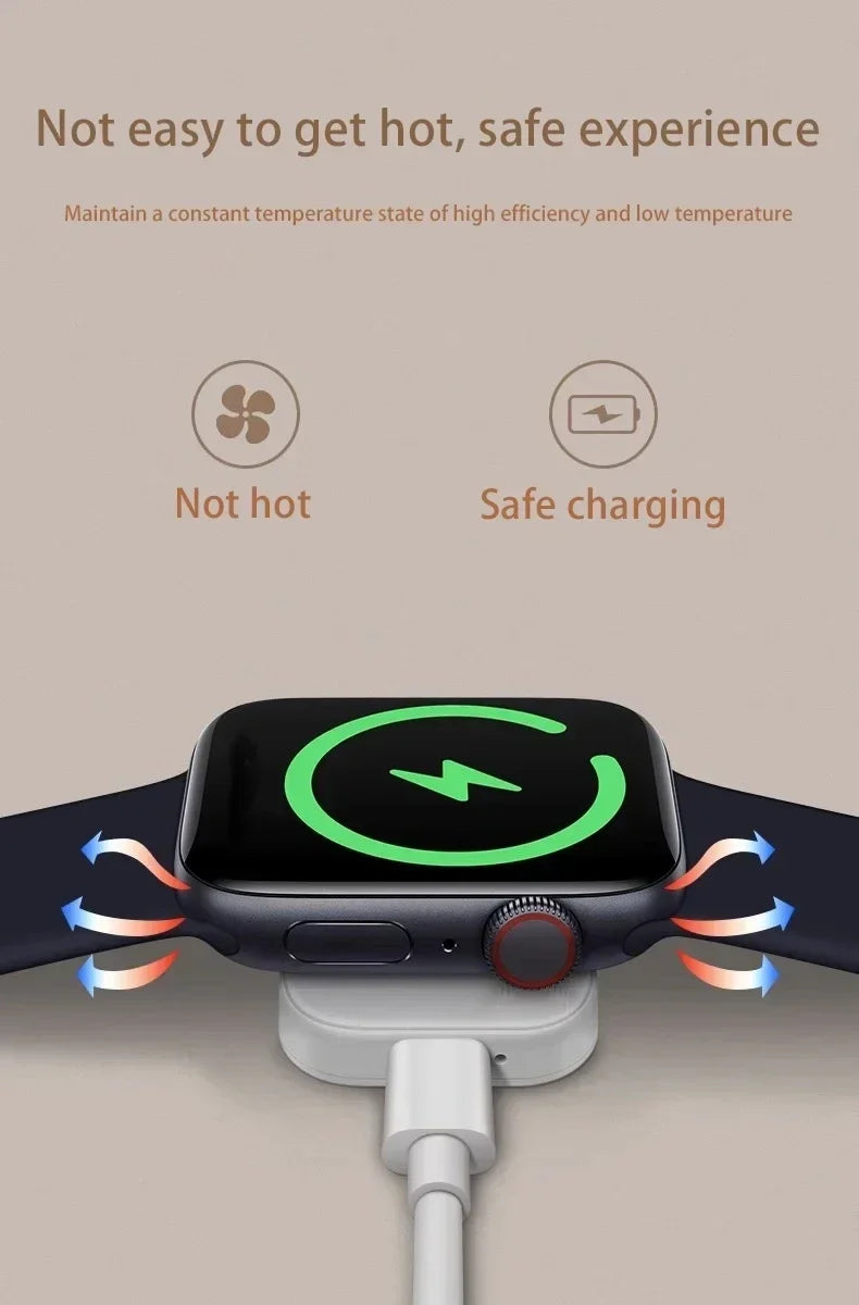 Fast Magnetic Watch Wireless Charger For Apple Watch Ultra 3 2 1 Series 9 8 7 6 SE Charger Dock Adapter Type C Portable Charger