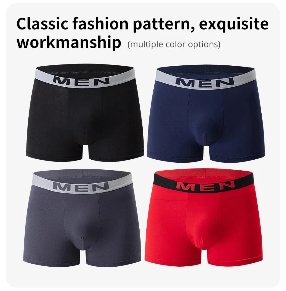 4/10 Piece Men's Four Season Black Fashionable Casual Basic Versatile Underwear Boxer Shorts Plus Size Youth Sports Base Shorts