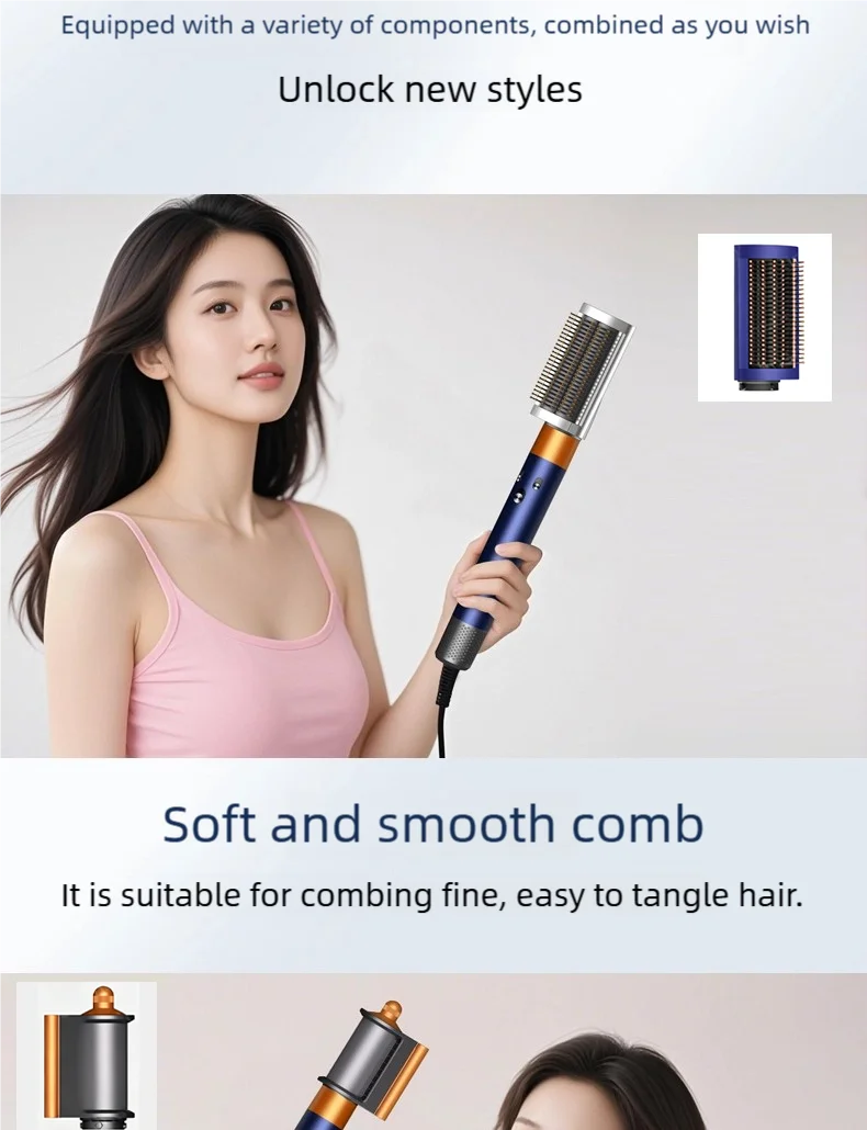 TINSOL 7-in-1 Air Styling Hair Dryer, 110,000 RPM High-Speed Hair Care, Ionic Hair Dryer, Automatic Curling Set