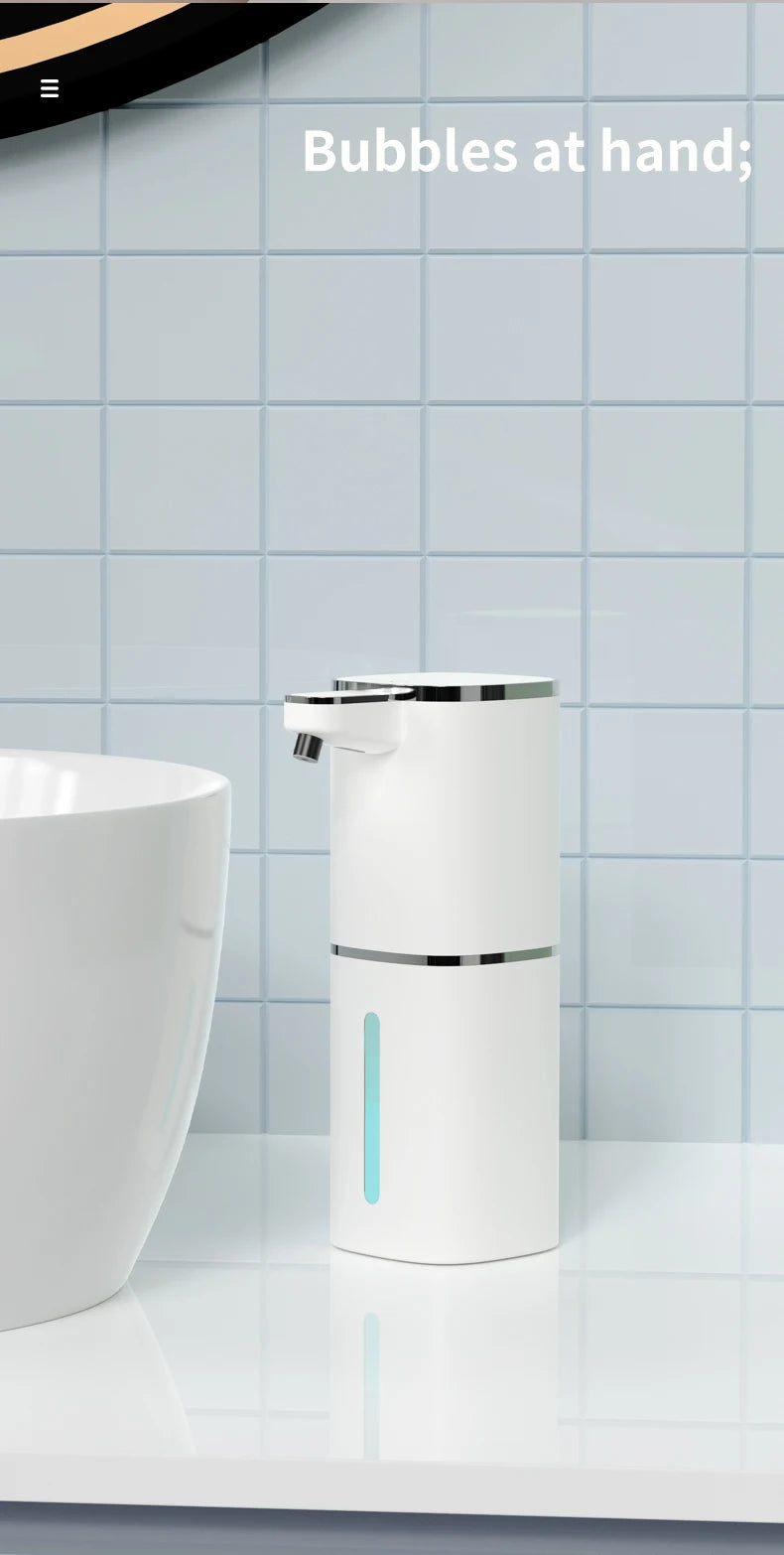 400ML Large Capacity Light Display 4-Levels Adjustable Foam/Liquid Modes Touchless Electric Automatic Smart Sense Soap Dispenser