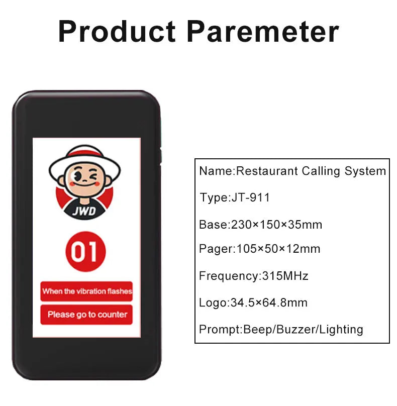 Restaurant call pager system 16 coaster buzzer wireless call free custom 20 paegrs waterproof food Cafe