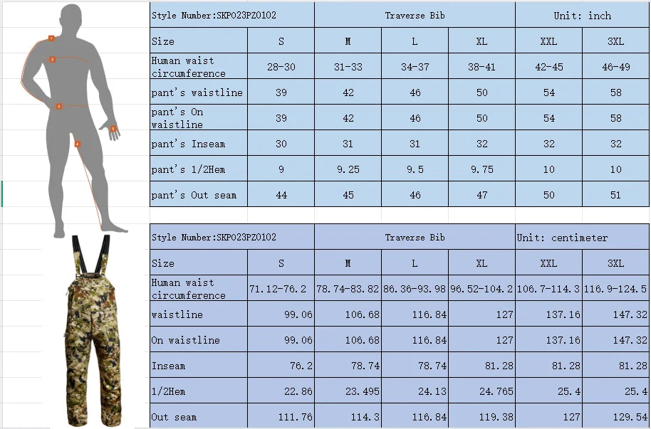 Traverse Bibs Men's Winter Hunting Pants with Sherpa Wool Liner Composite
