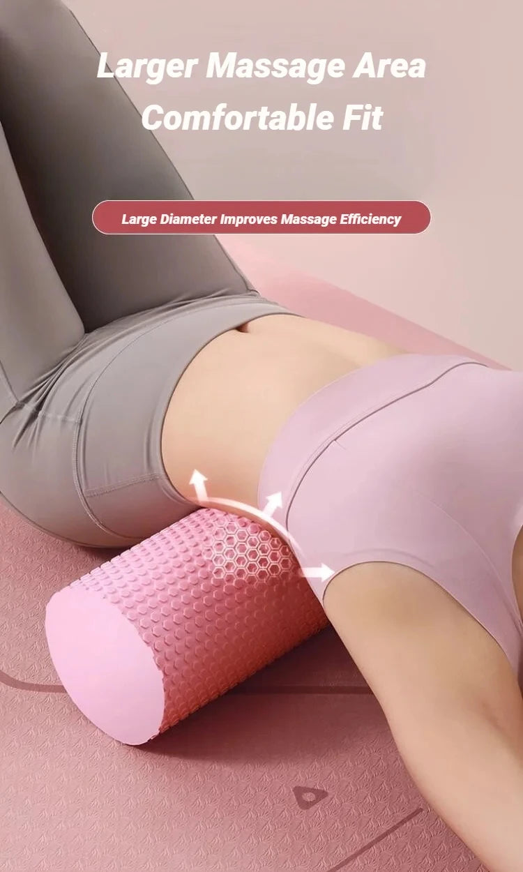 Hexagonal Yoga Roller: EVA Foam Cylinder (Diameter 9.5cm, Length 29.7cm) for Pilates and Home Workouts