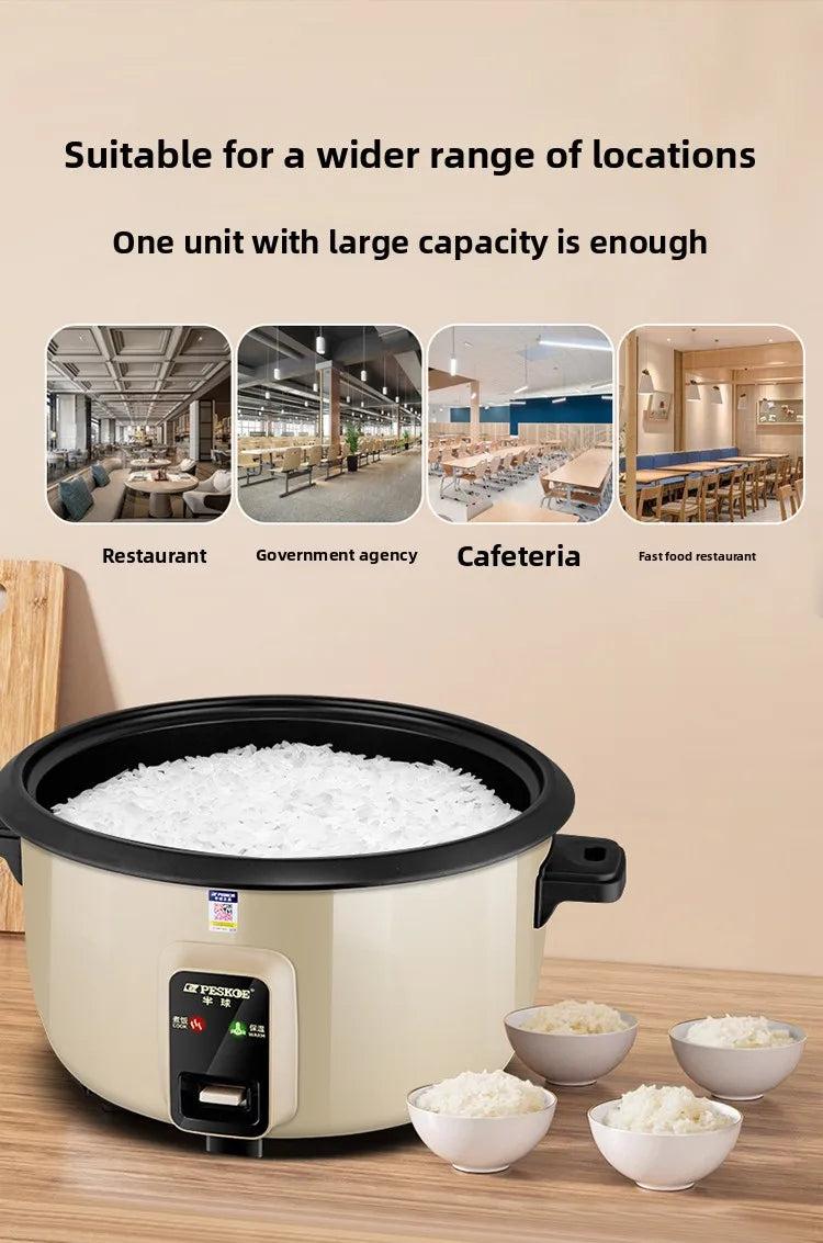 Large capacity 13L old-style rice cooker for 10-15-20 people, suitable for canteens, restaurants, and commercial use.