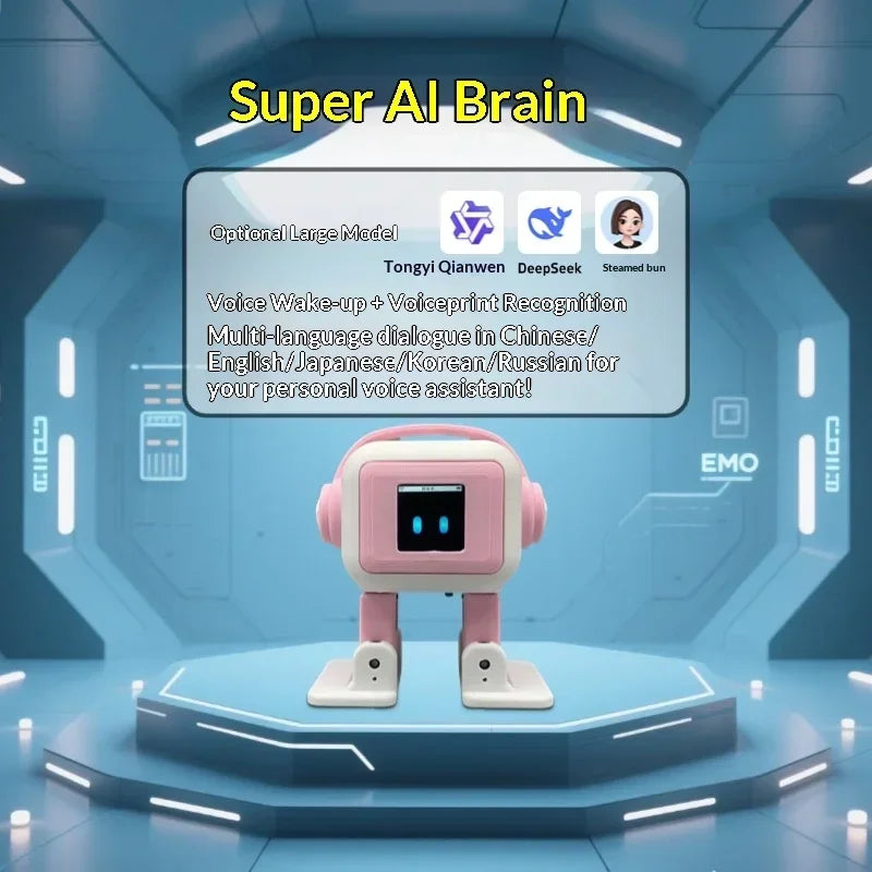 New Upgraded AI EMO Desktop Robot Intelligent Real-Time Chat Interaction, Built-In ASR Voice Recognition for Smooth Conversation