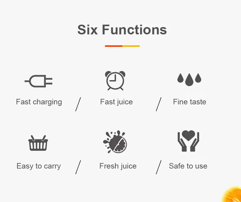 USB Rechargeable Electric Juicer Blender Fruit Mixers Juicers Fruit Extractors Food Milkshake Multifunction Juice Maker Machine