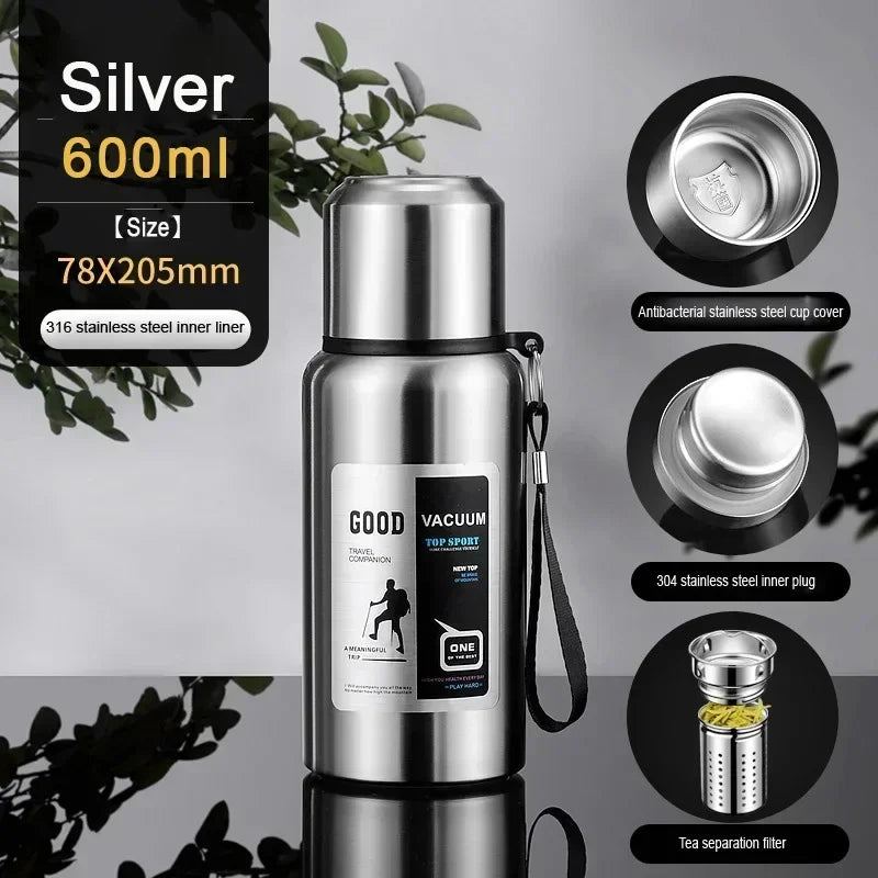 Large Capacity Stainless Steel Insulated Tumbler Cold Heat Retention Travel Thermal Mug Flask For Coffee Tea Water Outdoor Daily