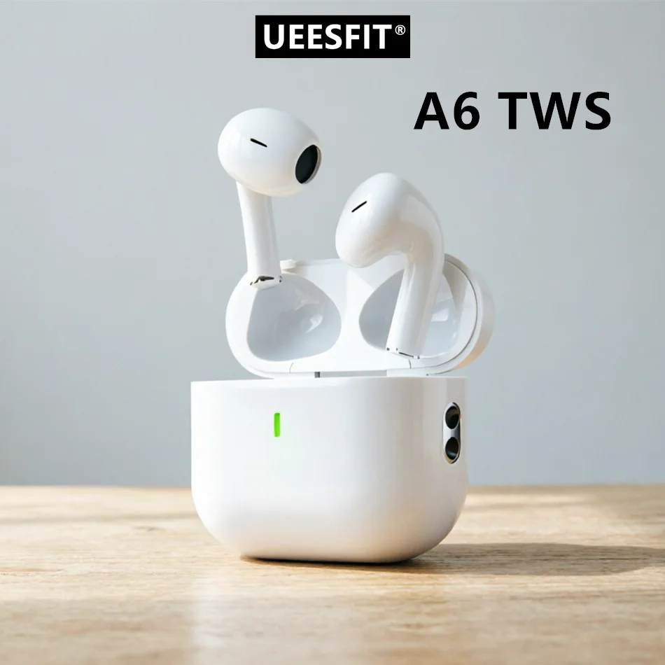 UEESFIT A6 TWS Bluetooth Earphone ENC Mini Wireless Earbuds Noise Cancelling Sport Headsets Gaming Headphone For Smartphone