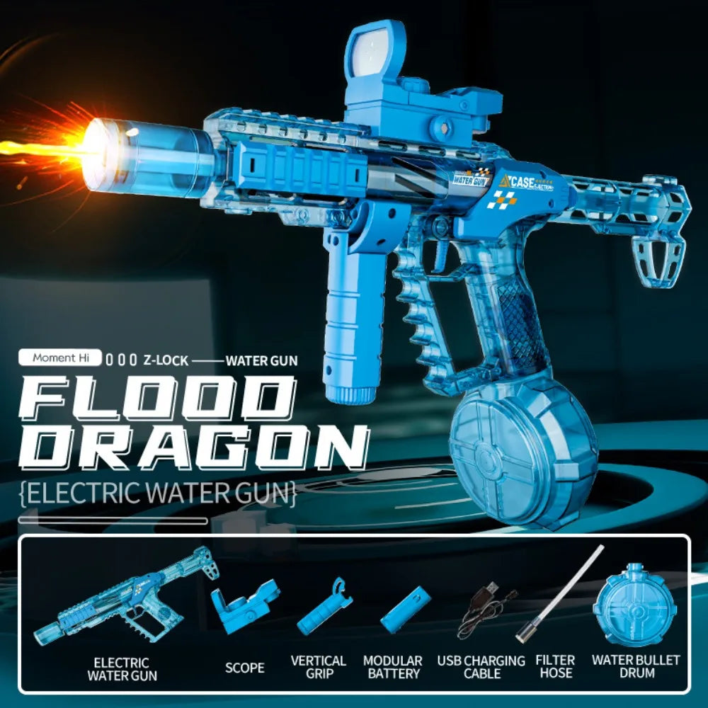 Powerful Electric Water Gun Toy Capacity High Speed Long Range Continuous Shooting SLR Model Summer Outdoor Toys