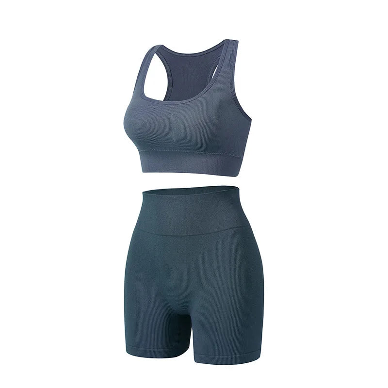 1Set Womens Underwear Set Wireless Lingerie Panties Bra Female Sexy Seamless Tank Crop Top Lady Sports Fitness Yoga Clothing Set