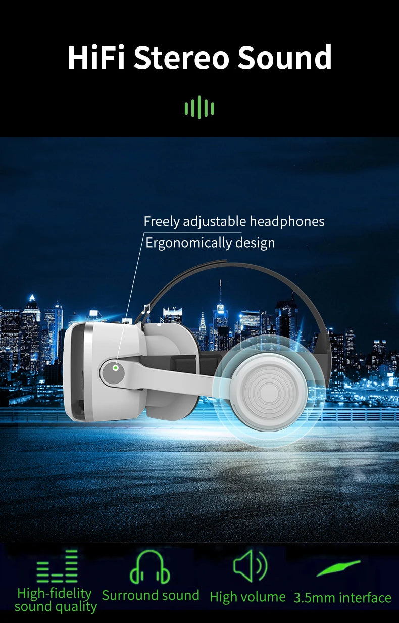 Virtual Reality VR Glasses 3D Headset Devices Viar Helmet Goggles Lenses Smart For Smartphones Phone Mobile Realidade Headphone