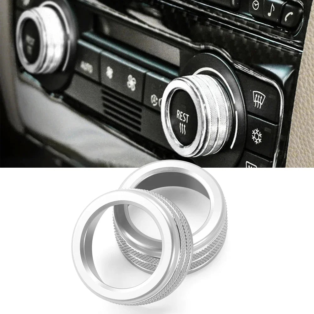 2pcs Car Air Conditioning Sound Knob Cover Interior Decoration For BMW 3 Series 2005-2013 E90 E91 E92 E93 320i 325i