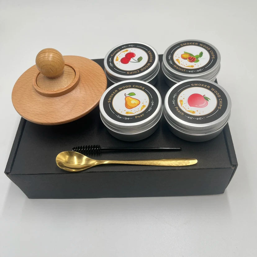4/6 Flavors Whiskey Smoker Kit  Classic Cocktail Infuser Set with Wood Chips Smoker for Bourbon Whiskey Gifts, Birthday Present