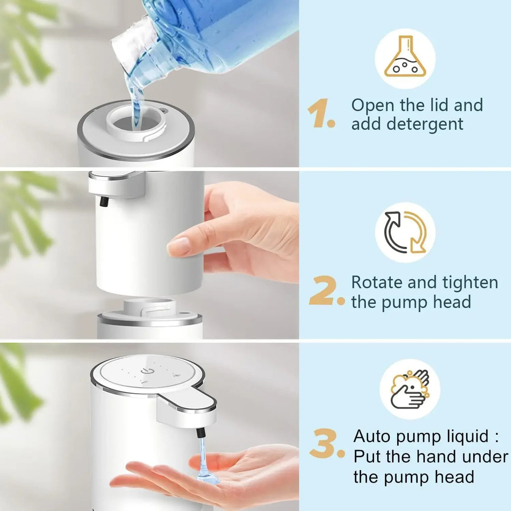 Intelligent Induction Hand Washer, Automatic Liquid/Foma Soap Dispenser Wall Mounted Vertical Hand Sanitizer Soap Dispenser