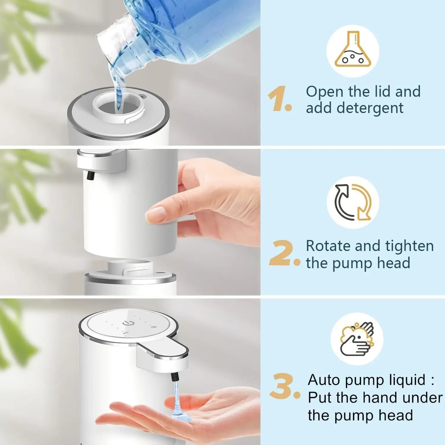 Intelligent Induction Hand Washer, Automatic Liquid/Foma Soap Dispenser Wall Mounted Vertical Hand Sanitizer Soap Dispenser