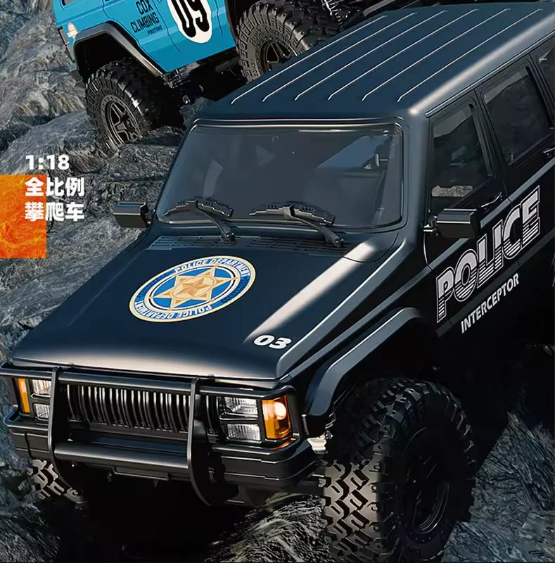 New 1:18 Scale Remote Control Off-Road Climbing Car Linked Headlights Full Proportion  2.4G 4WD Motor Pickup Model Toys Gift