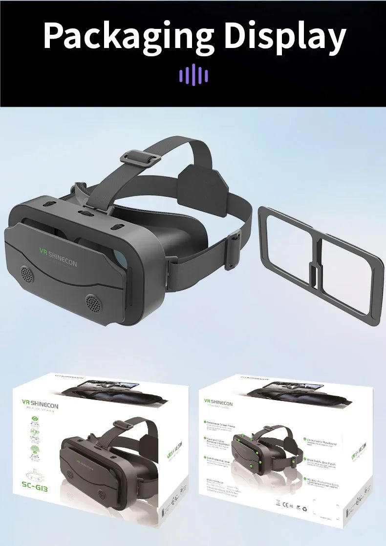 Shinecon Viar 3D VR Glasses Virtual Reality Device Helmet Lenses Headset Goggle Smart For Smartphone Cell Phone Mobile Realidade