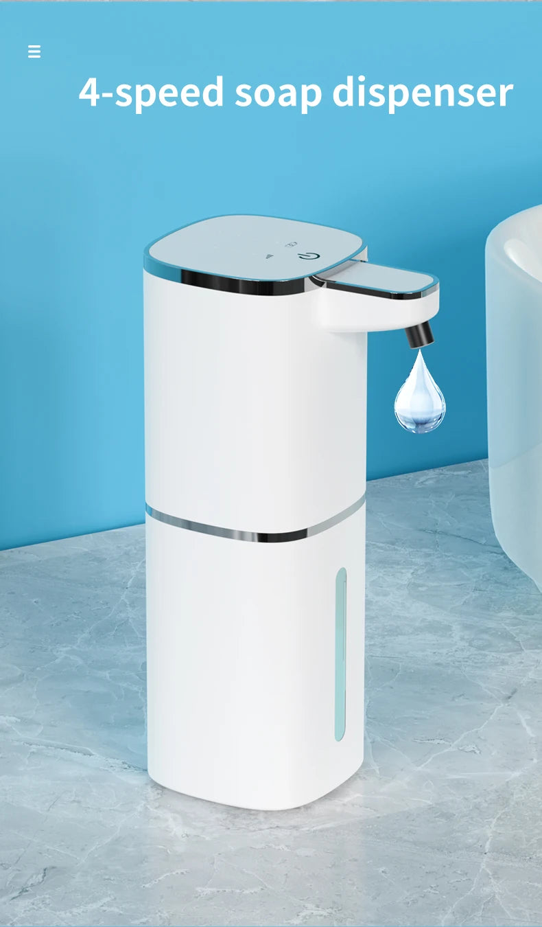 400ML Large Capacity Light Display 4-Levels Adjustable Foam/Liquid Modes Touchless Electric Automatic Smart Sense Soap Dispenser