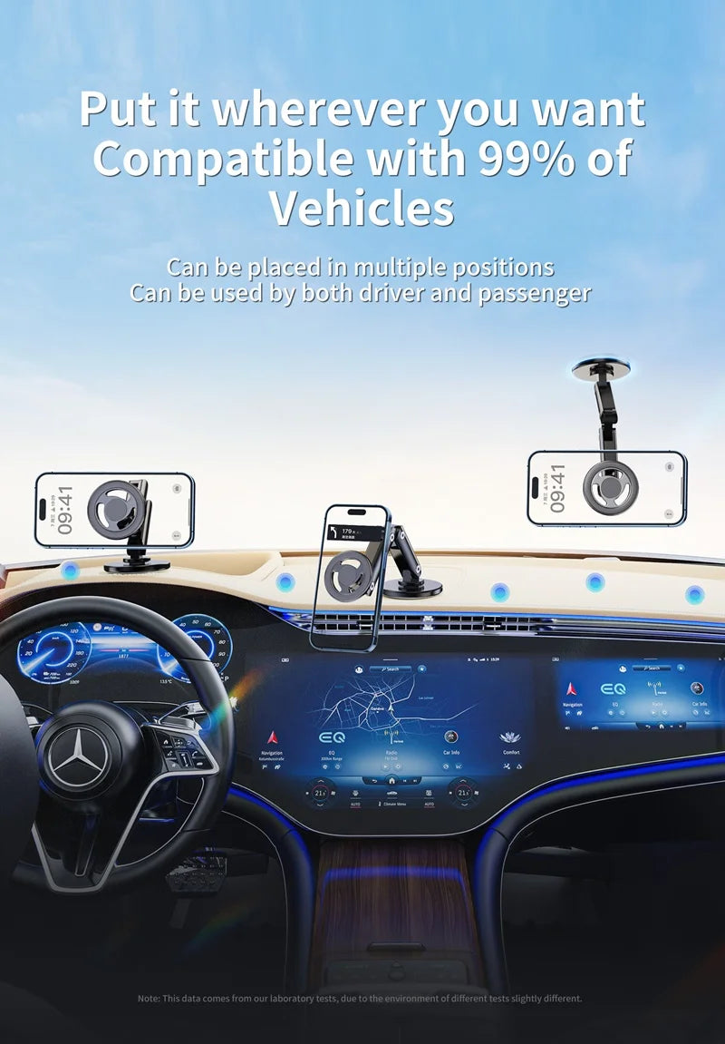 Universal Metal Car Magnetic Semiconductor Cooling Phone Holder RGB Light 3 Level Adjustable for iPhone 16 15 14 13 12 Samsung