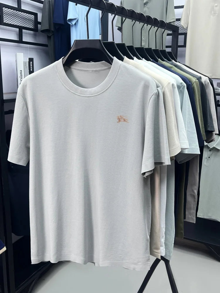 Luxury brand breathable cotton short sleeved exquisite Paul Pony embroidered T-shirt summer comfort casual round neck men's wear